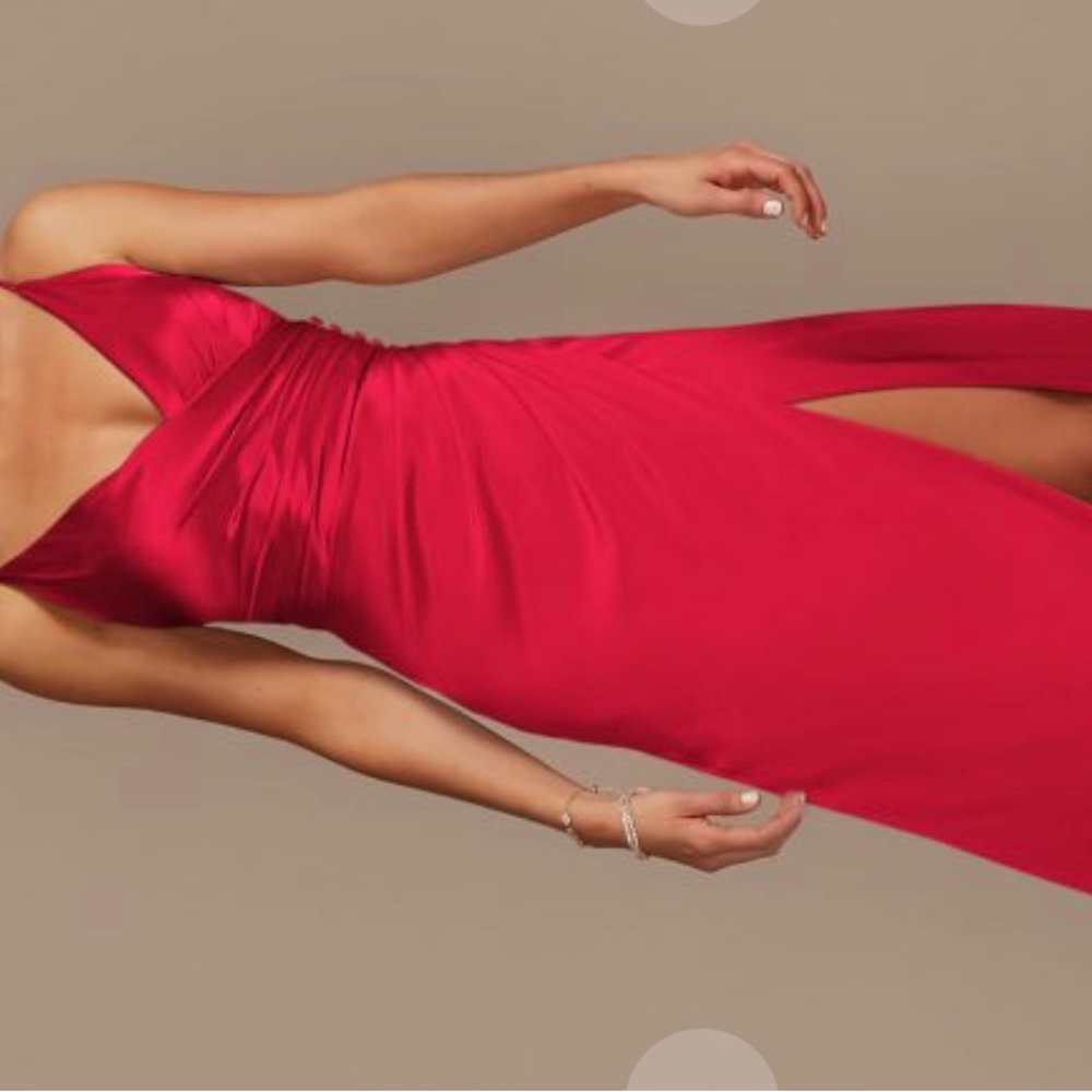 Scarlet red bridesmaid dress